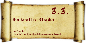 Borkovits Blanka névjegykártya